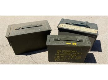 (3) Ammo Boxes, Various Sizes, Two Are Empty