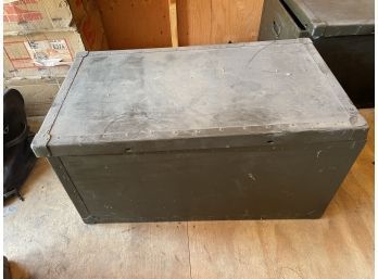 Military Trunk With Various Miscellaneous Items