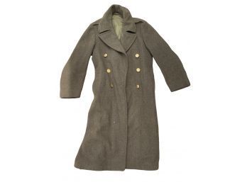 Wool Military Peacoat With Inside Pocket Storage Left And Right