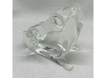 Beautiful Crystal Glass Frog Figurine Signed By Artist