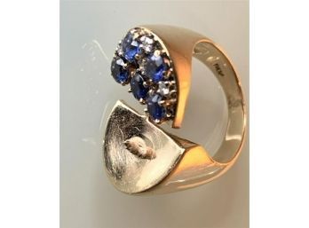 14K GOLD, Sapphires, Diamonds, 5.73 Gram Ring