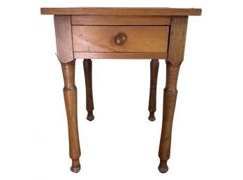 Darling Wooden Rustic Side Table With Single Drawer