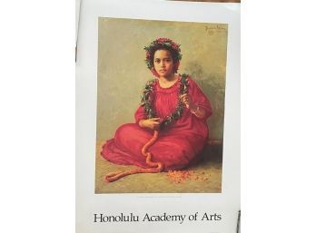1986 Poster, Honolulu Academy Of Arts, 'The Lei Maker'