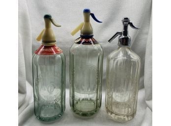 (3) Antique Seltzer Bottles