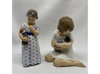 (2) Royal Copenhagen Little Girl Figurines