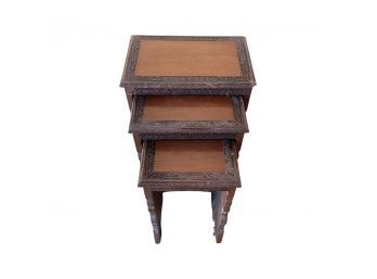 STUNNING Antique Chinese Wooden Nesting Tables