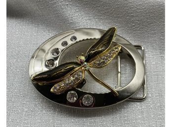 Beautiful Dragonfly Belt Buckle With Various Gemstones