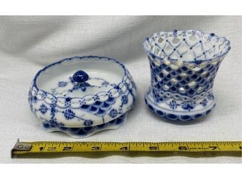 (2) Small Royal Copenhagen Blue And White Bowls
