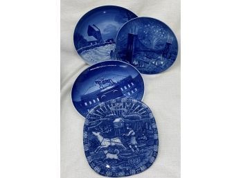 (4) Blue Painted Plates: Copenhagen Porcelain And Julen Rorstrand