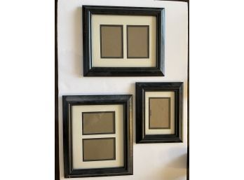 3 Set Of Black Picture Frames In Various Sizes