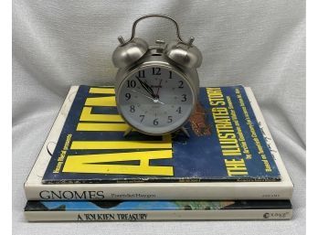 SHARP Alarm Clock, Plus 3 Books: Gnomes, A Tolkien Treasury And More