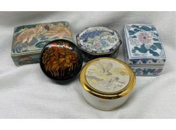 (5) Beautiful Small Collect All Containers, Various Designs