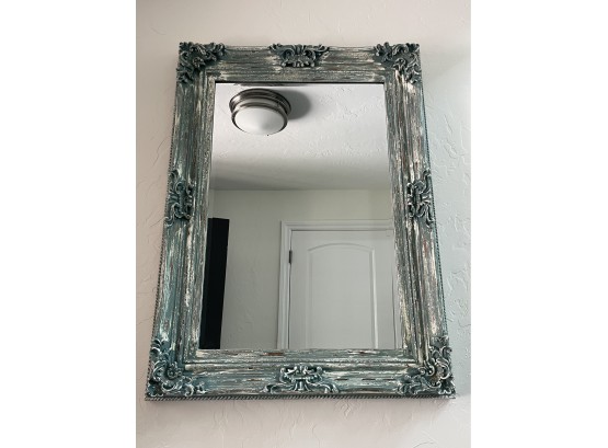 Gorgeous Blue Wall Mirror With Inlaid Designs