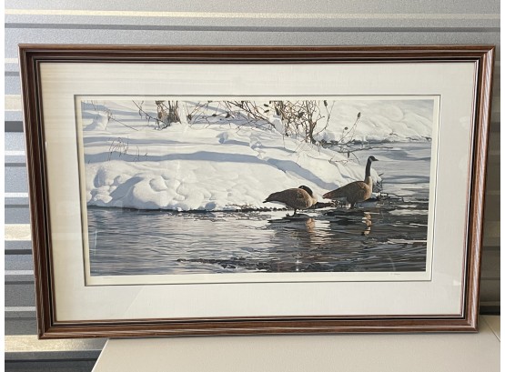 Geese In The Winter Print By Signed Artist. Numbered 1446/1500