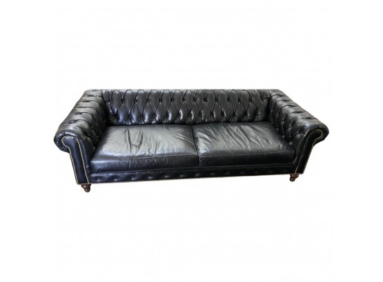 CoCoCo Home Black Leather Couch