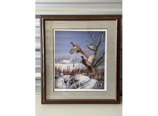 Winter Wonder-pheasants By David A Mass, Numbered 1284/2500. Certificate Of Authenticity