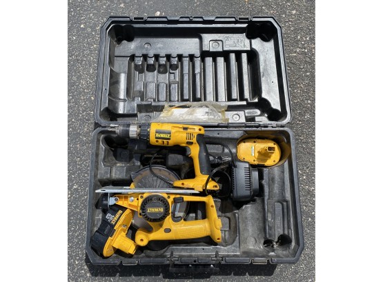 DeWalt Rechargeable Circular Saw And Hammer Drill In Carrying Case