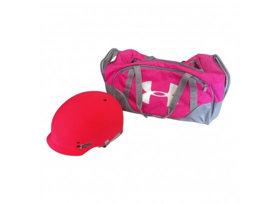 Smith-hot Pink- Girls Snowboarding Helmet And Under Armour Duffel Bag