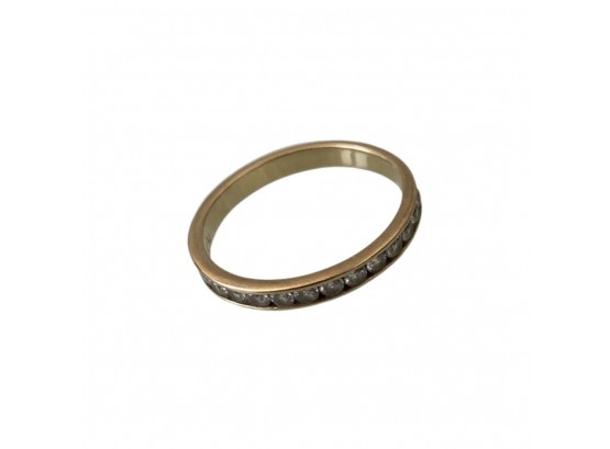 Stunning 14K Gold Ring With Row Of Studs