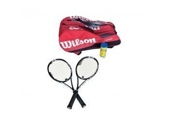 Wilson Thermo Guard, Triple Compartment, Tennis Back Pack And Two 6.0 Wilson Tennis Rackets!