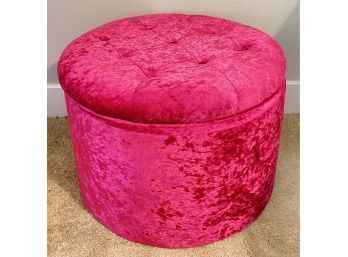 Luxurious Tainoki Fine Furniture Pink Tufted Velvet Storage Ottoman With Many Compartments