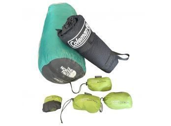 The North Face Stratos Green Tent, Coleman Stadium Fold Chair, And Cocoon Travel Pillows (3)