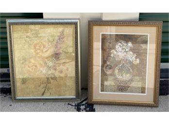 (2) 19 X 23 In. Framed Prints Of Flowers