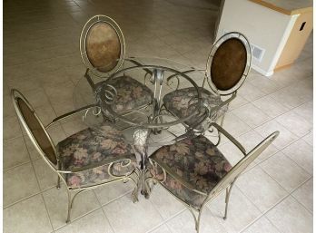 Glass Dining Table With (4) Matching Chairs