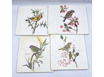 (4) Vintage A.Martin Signed Bird Print Table Mats'9x9 9x11'