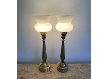 Matching Brass Lamps(2), 24 Inches High