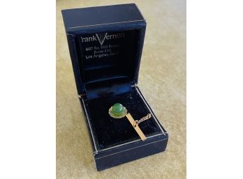 Antique Pin With Unique Green Gem