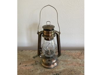 Vintage Replica Oil Lamp, 12 Inches Tall