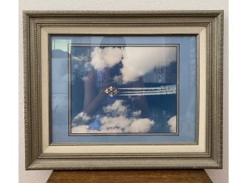 20 X 16 In. Framed Photograph Of Military Flyover. Professionally Framed By Michaels