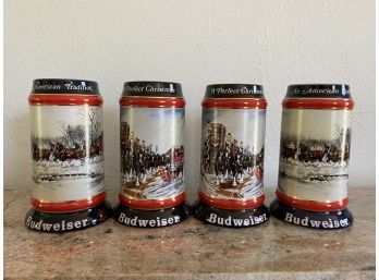 Collectible Budweiser Steins (4), Clydesdales