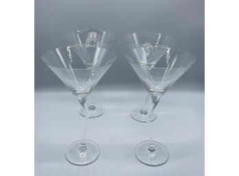 Glass Swivel Stem Martini Glasses