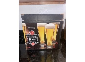 Libbey 6pc Rhinelander Pilsner Set Beer Glasses! New On Box!