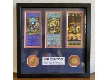 13 X 13 In. Denver Broncos Game Tickets In Custom Frame