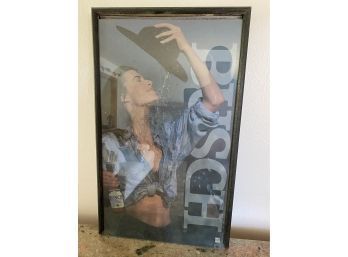 Busch Beer Lighted Sign, 19 X 32 X 3, Bottom Part Of Frame Missing