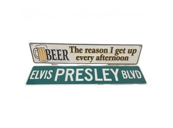 Elvis Presley And BEER Decorative Street Signs