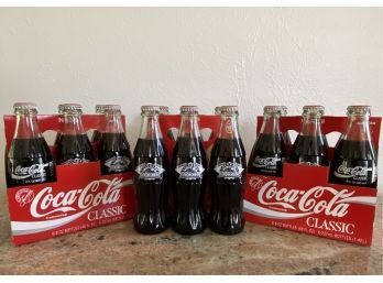 Collectible Classic Coca-Cola Bottles From 1993 Rockies Inaugural Season, Three 6 Packs