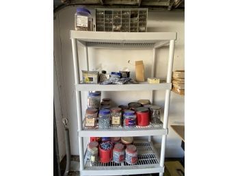 Miscellaneous Nuts, Bolts And Screws With 5 Tier Shelving Unit