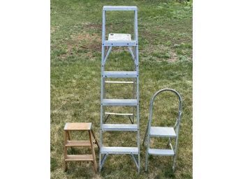 6FT Aluminum Ladder With Two Additional Step Ladders