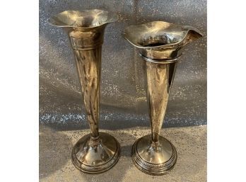 Two Sterling Silver Candlesticks, Weighs 1 Pound 3 Oz.