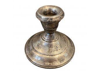 Sterling Silver Candlestick, Reinforced With Cement, Weighs 11 Oz.