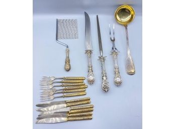 Various Sizes Of Antique Silver Style Silverware