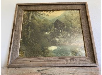 Wooden Frame Scenic Photograph, 24 X 20