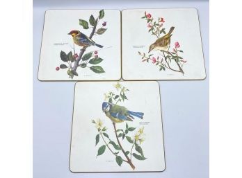 (3) Set Of A.Marlin Bird Print Table Mats9x9