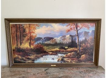 Cascades By B.Carrick, Painting  Detached From Frame, 52 X 28
