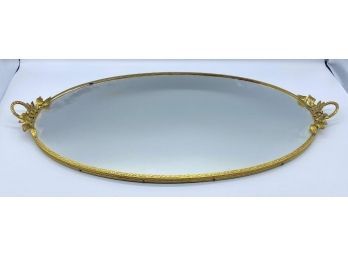 Antique Brass Colored Mirror TrayH: 10.5 L: 20.5