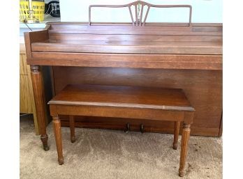 Mid-century Wood Piano - Gulbransen Company - With Matching Bench